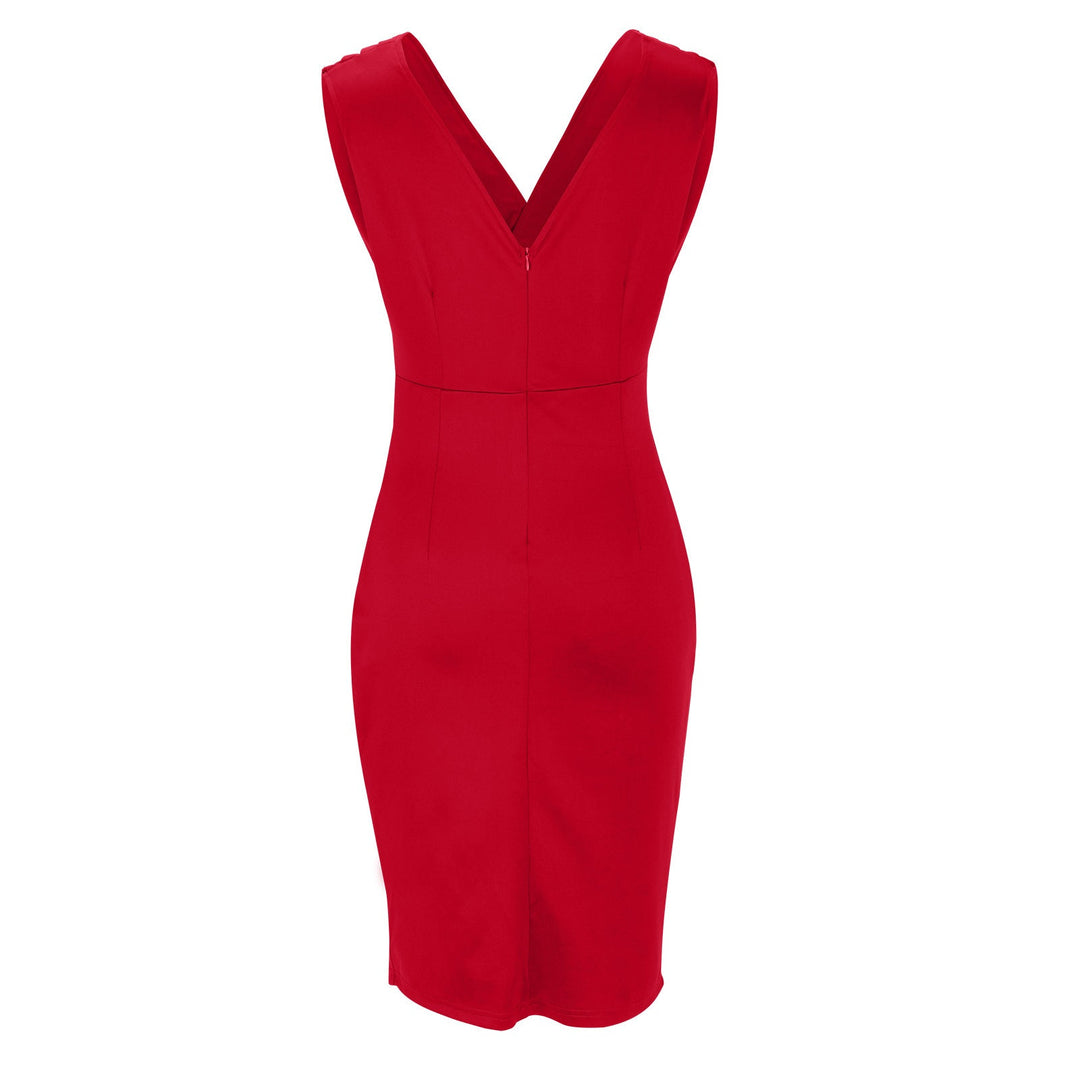 Margot™ | Fitted Dress with V-Neck and Slit