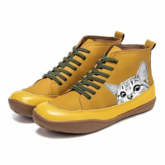 Aiyana™ | Leather Ankle Boots for Cat Lovers