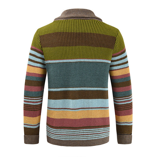Asher™ | Colorblock Lapel Sweater Jacket