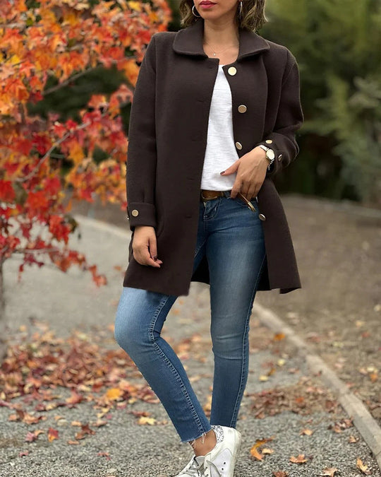 Nadine™ | Classic oversized coat with bow details