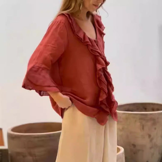 Cherry | Stylish Ruffled Blouse