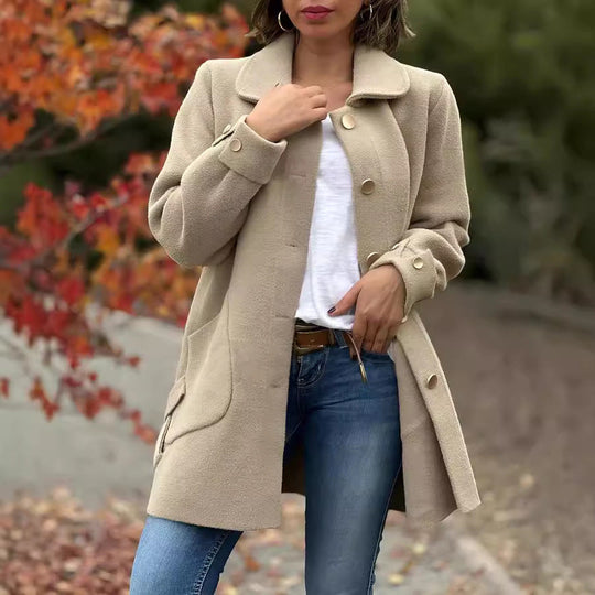 Nadine™ | Classic oversized coat with bow details