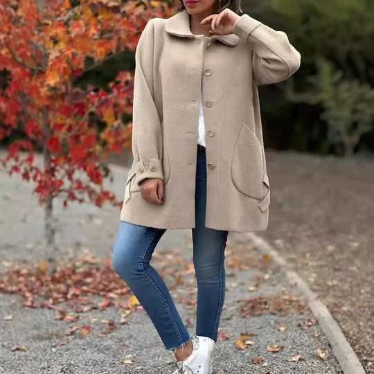 Nadine™ | Classic oversized coat with bow details