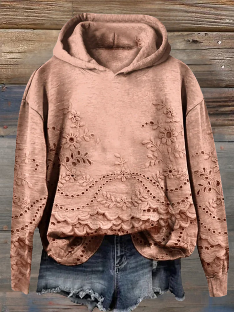 Danielle™ | Hoodie with Floral Embroidery