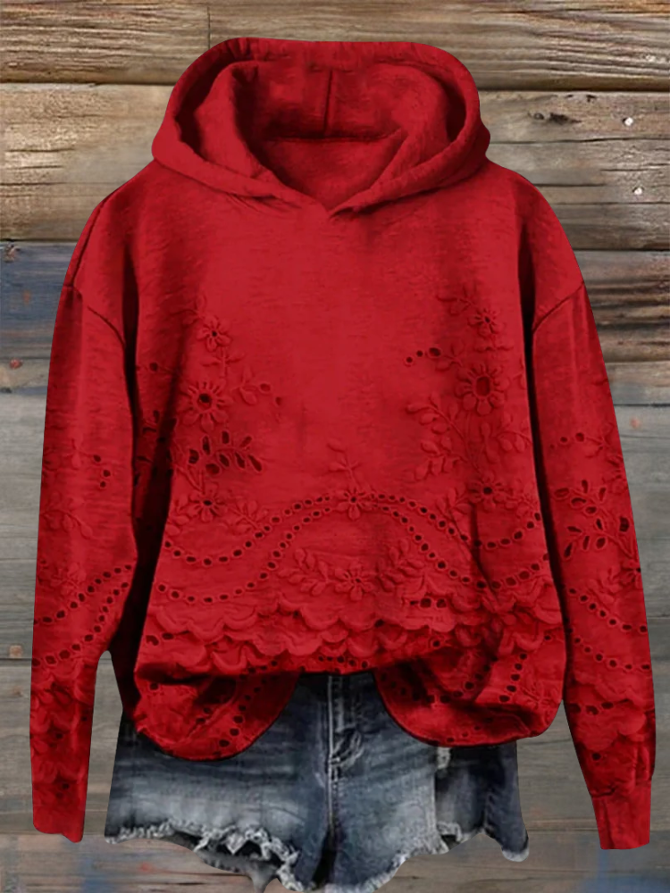 Danielle™ | Hoodie with Floral Embroidery