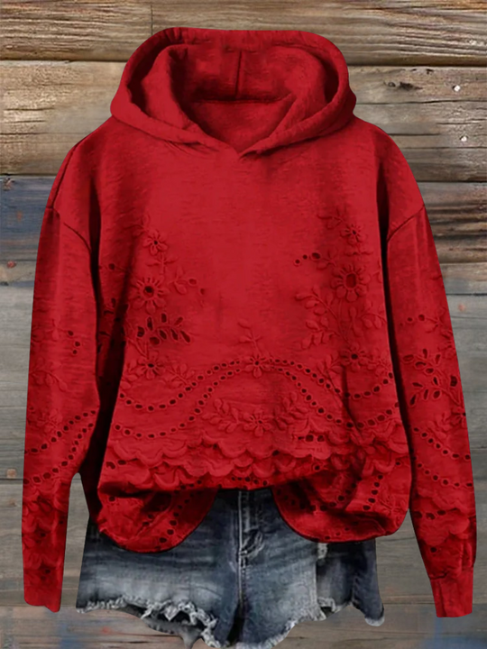 Danielle™ | Hoodie with Floral Embroidery