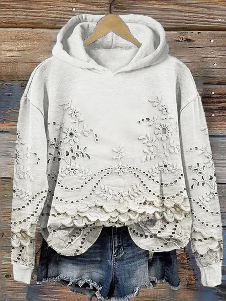 Danielle™ | Hoodie with Floral Embroidery