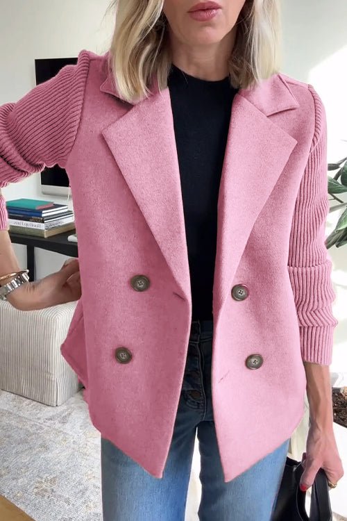 Olivia - Elegant Jacket with Knit Sleeves