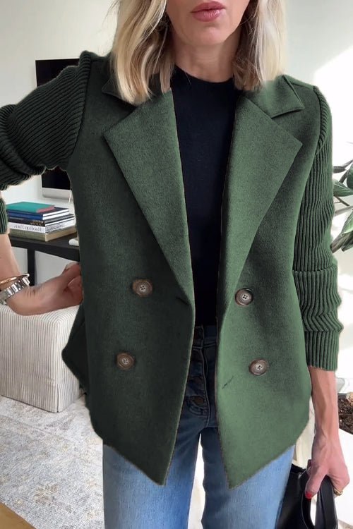 Olivia - Elegant Jacket with Knit Sleeves