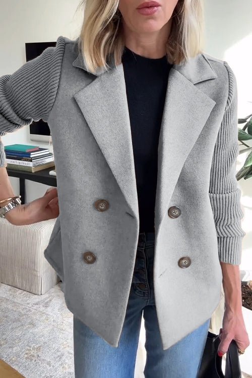 Olivia - Elegant Jacket with Knit Sleeves