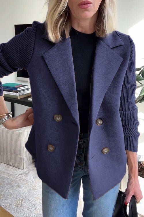 Olivia - Elegant Jacket with Knit Sleeves