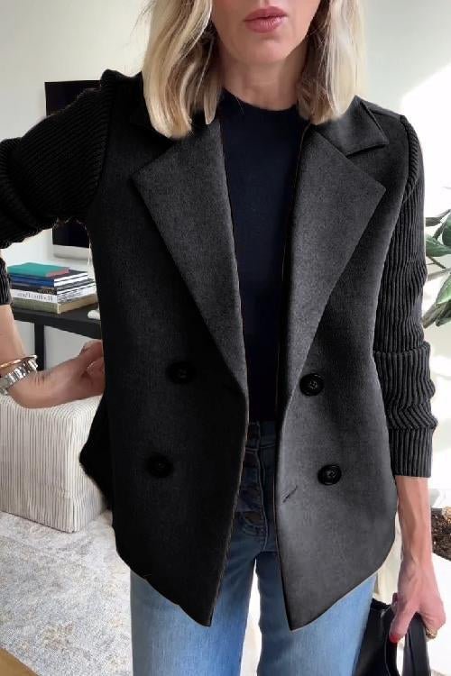 Olivia - Elegant Jacket with Knit Sleeves