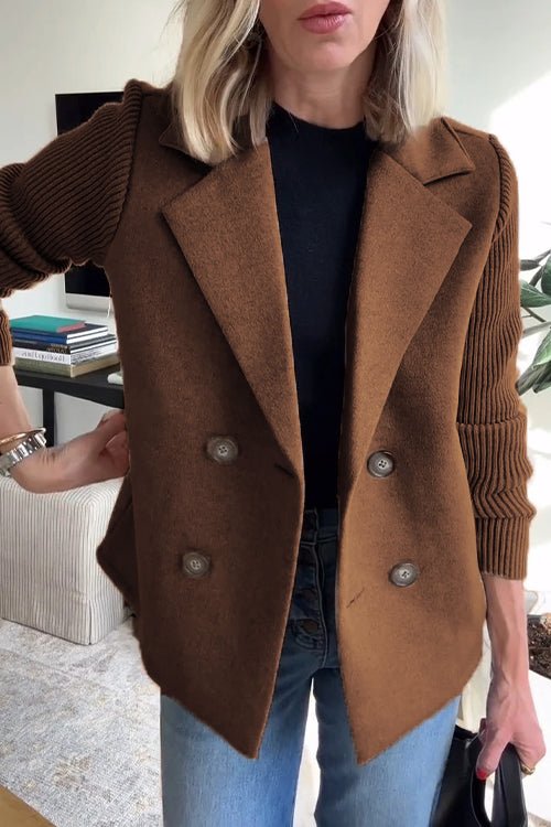 Olivia - Elegant Jacket with Knit Sleeves