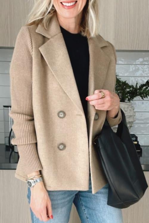 Olivia - Elegant Jacket with Knit Sleeves