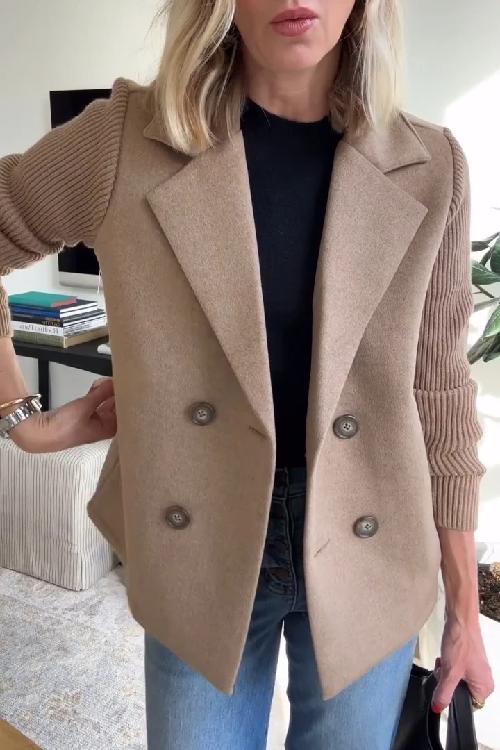 Olivia - Elegant Jacket with Knit Sleeves