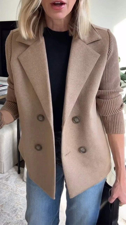 Olivia - Elegant Jacket with Knit Sleeves