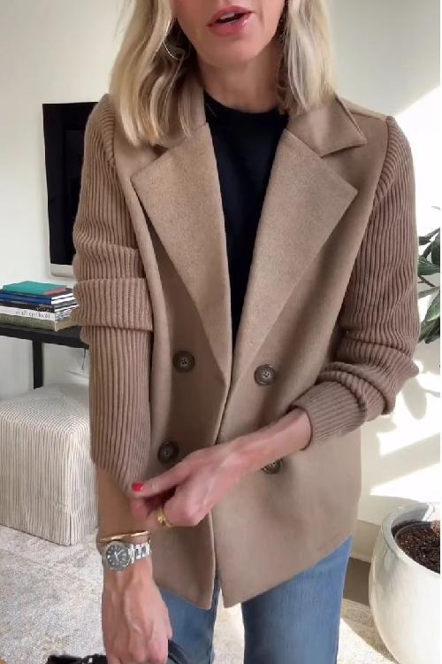 Olivia - Elegant Jacket with Knit Sleeves