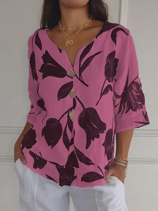 Sanne | Floral Button-Up Blouse