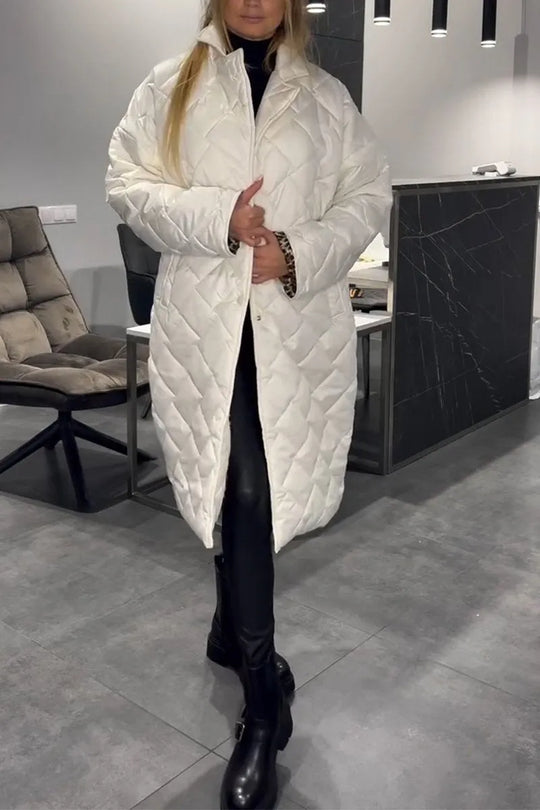 Serena™ | Reversible Quilted Coat with Leopard Print Lining
