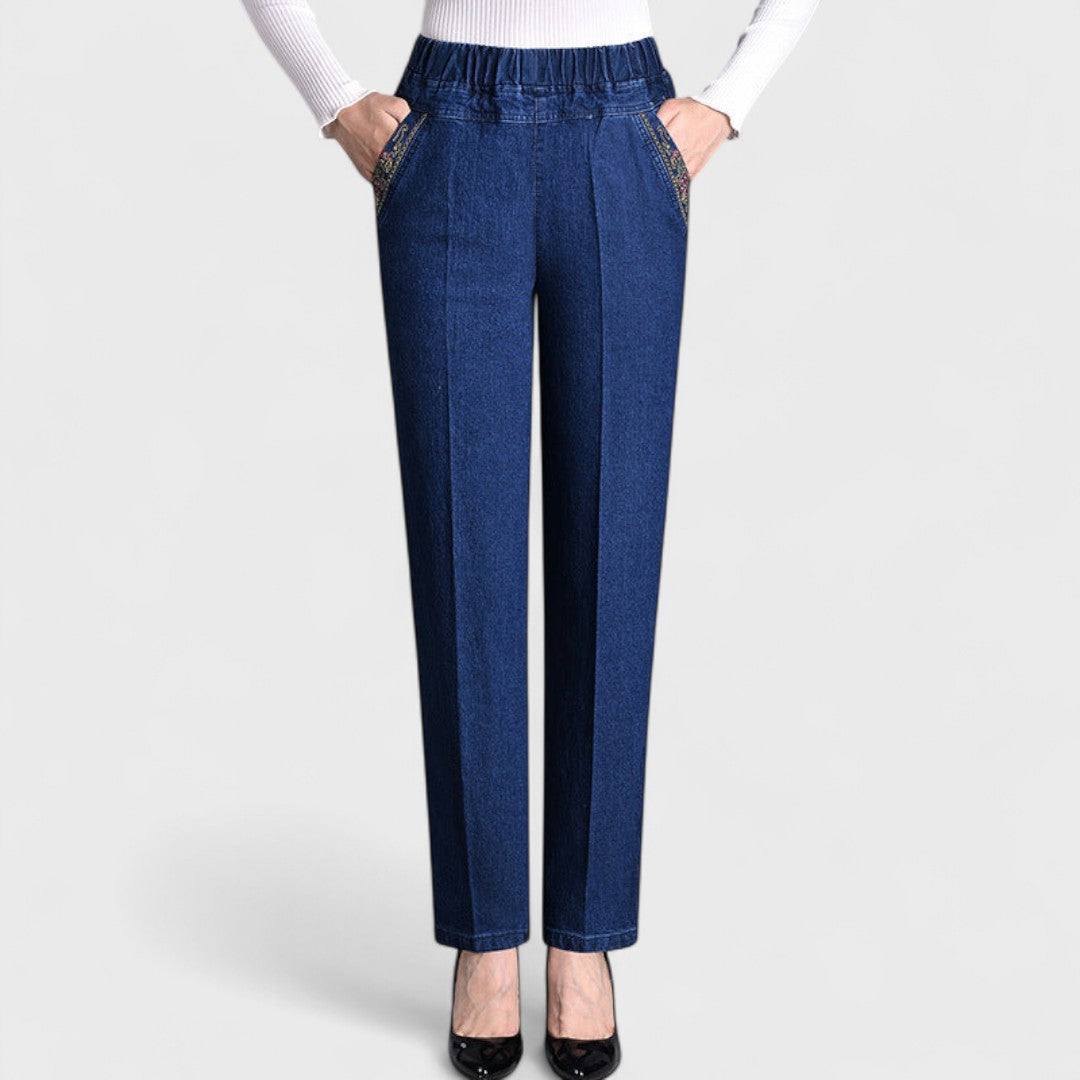 Ava™ | Women's Jeans with Side Pockets and Elastic Waist