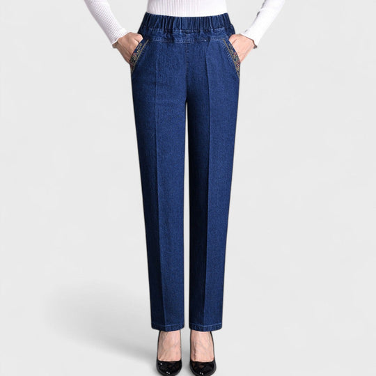 Ava™ | Women's Jeans with Side Pockets and Elastic Waist