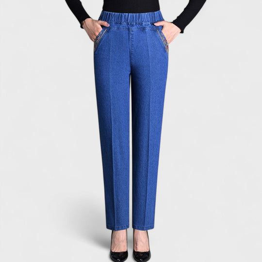 Ava™ | Women's Jeans with Side Pockets and Elastic Waist