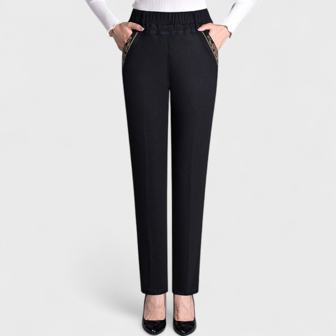 Ava™ | Women's Jeans with Side Pockets and Elastic Waist
