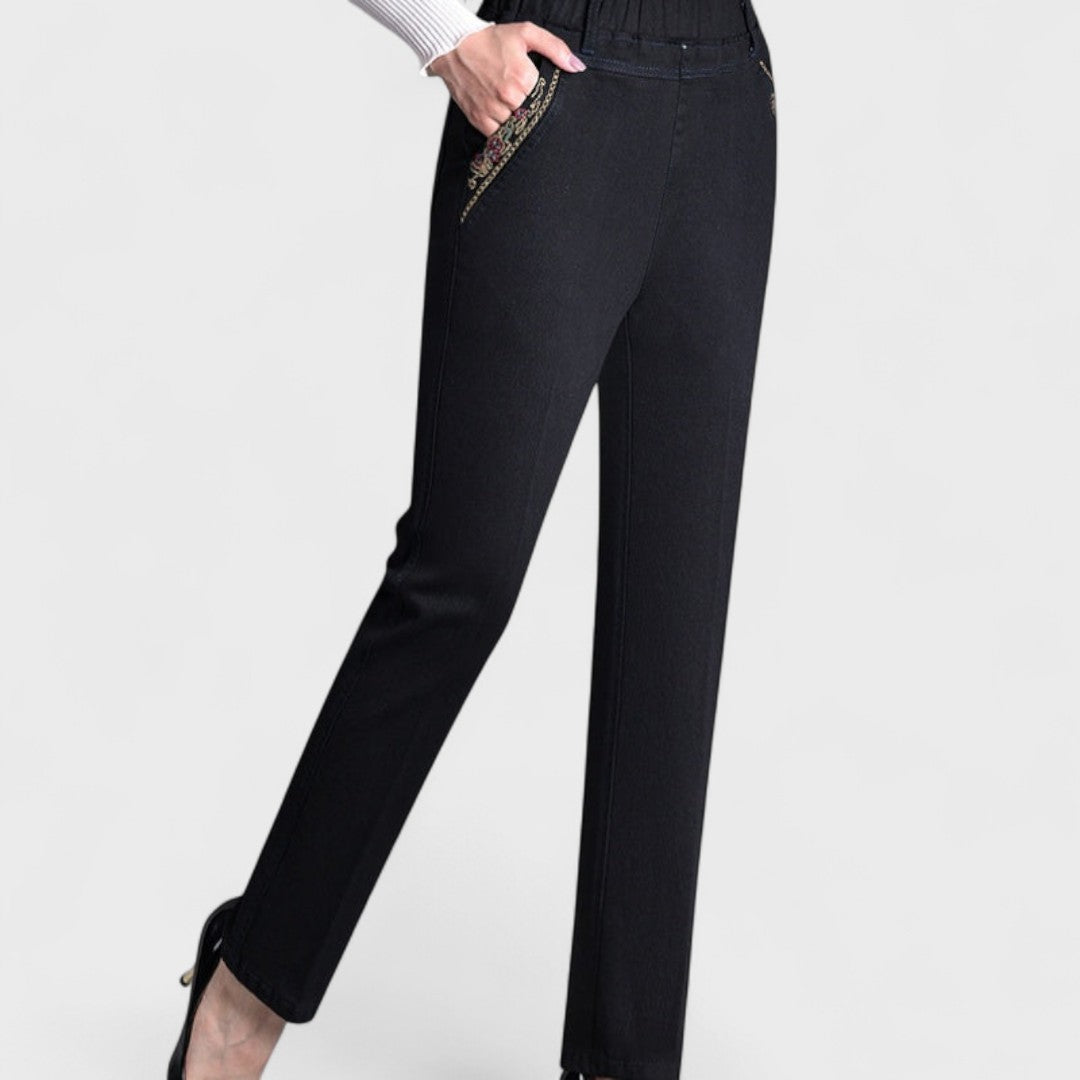Ava™ | Women's Jeans with Side Pockets and Elastic Waist