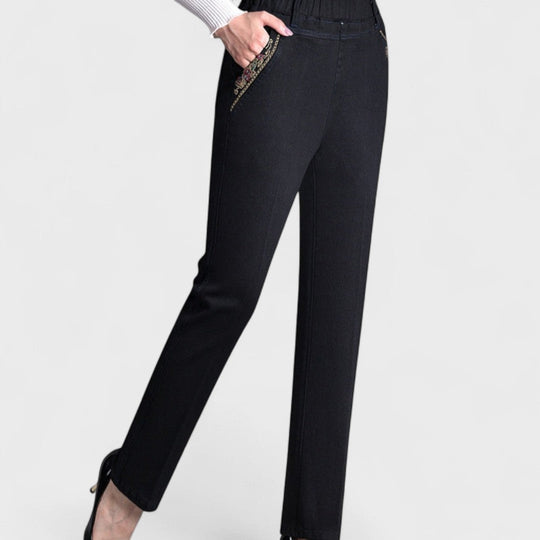 Ava™ | Women's Jeans with Side Pockets and Elastic Waist